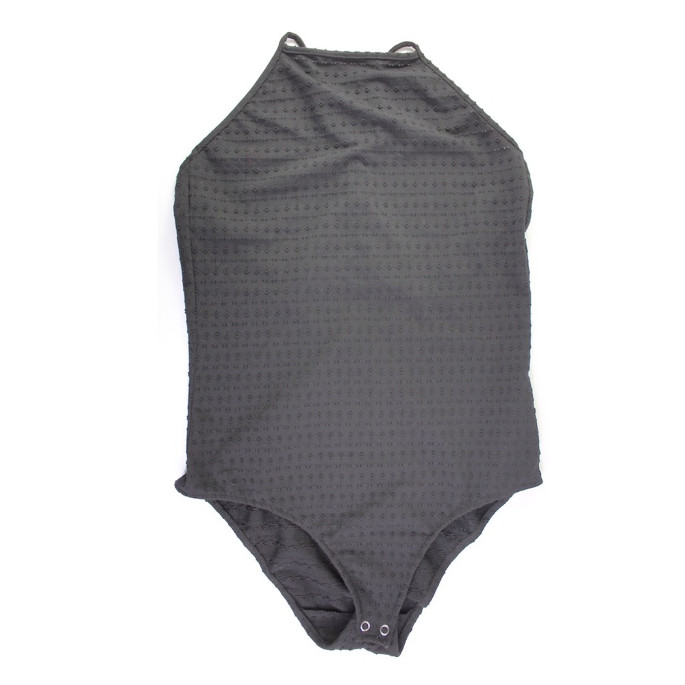 1.State Textured Snap Button Open Strappy Back Bodysuit XS